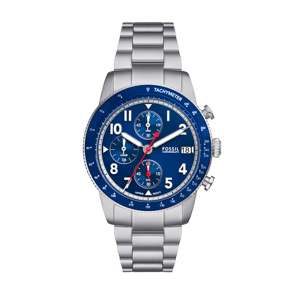 Relógio Fossil Masculino Sport Tourer Prata - FS6047/1KN | Fossil